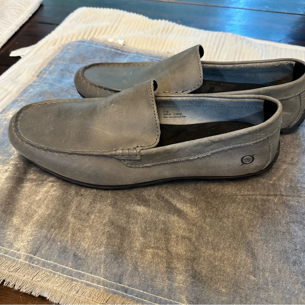 Born Men's Gray Leather Loafers